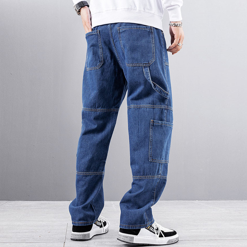 Men Patched Pocket Strap Detail Cargo Jeans - Hasisen Jeans | To be the ...