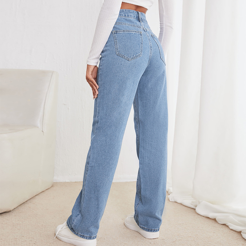 High Waisted Straight Leg Jeans - Hasisen Jeans | To be the best denim ...
