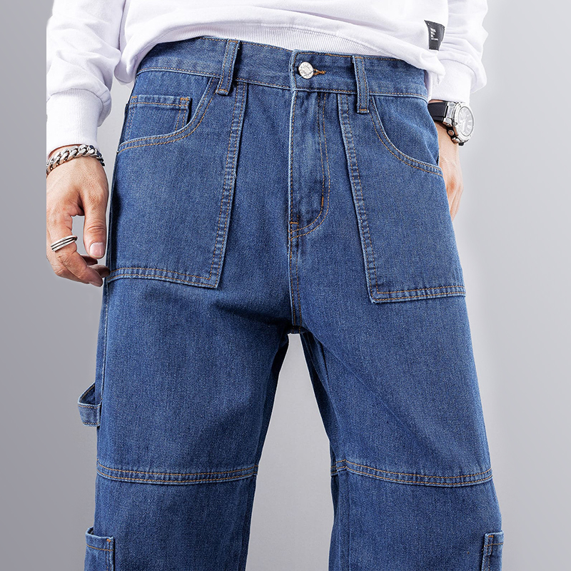 Men Patched Pocket Strap Detail Cargo Jeans - Hasisen Jeans | To be the ...