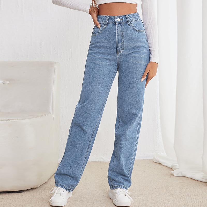 High Waisted Straight Leg Jeans - Hasisen Jeans | To be the best denim ...